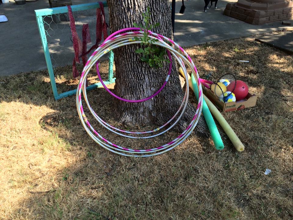 "Circles" have been used for everything but hula hooping so far - really nice to have more than 1. One of our fav activities is using them as targets for throwing rocks. 